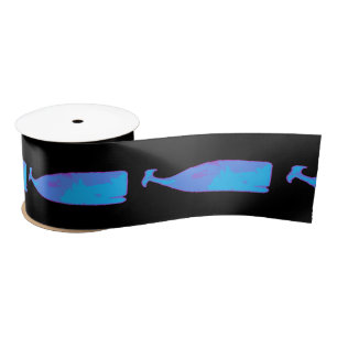 blue whales Thunder_Cove any color Satin Ribbon