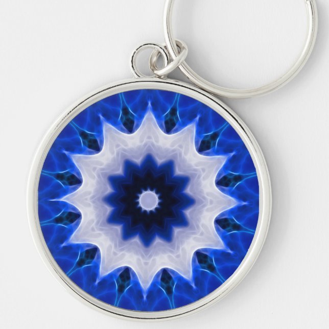 Blue Wheel Round Key Chain (Front)