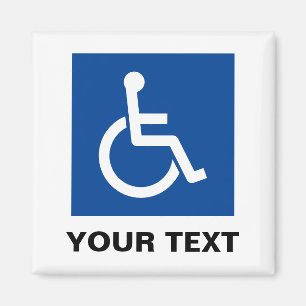 Blue wheelchair disabled disability logo sign magnet