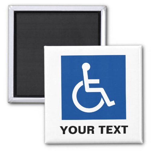 Blue wheelchair disabled disability logo sign magnet