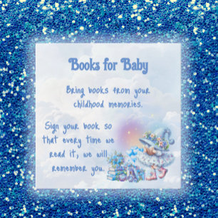 Blue Whimsical Blueberry Gnome Books for Baby Note Card