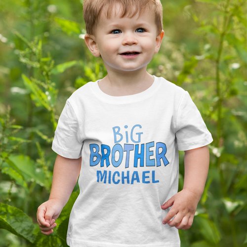Blue Whimsical Cute Modern Brother Brother Baby T_Shirt