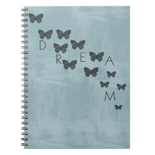 Blue Whimsical Dream Butterflies Notebook