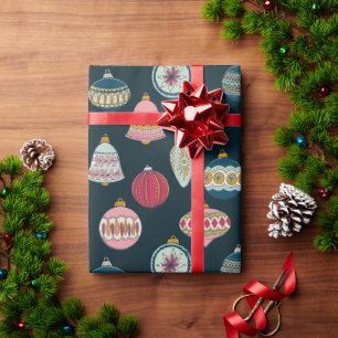 Blue Whimsical Pastel Christmas Decor Wrapping Paper