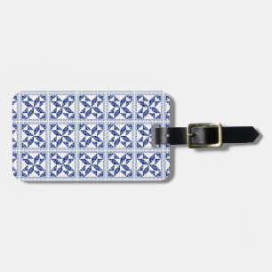 Blue Whimsical Quilt Look Luggage Tag