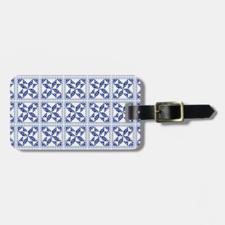 Blue Whimsical Quilt Look Luggage Tag
