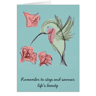Blue Whimsy Hummingbird Cards