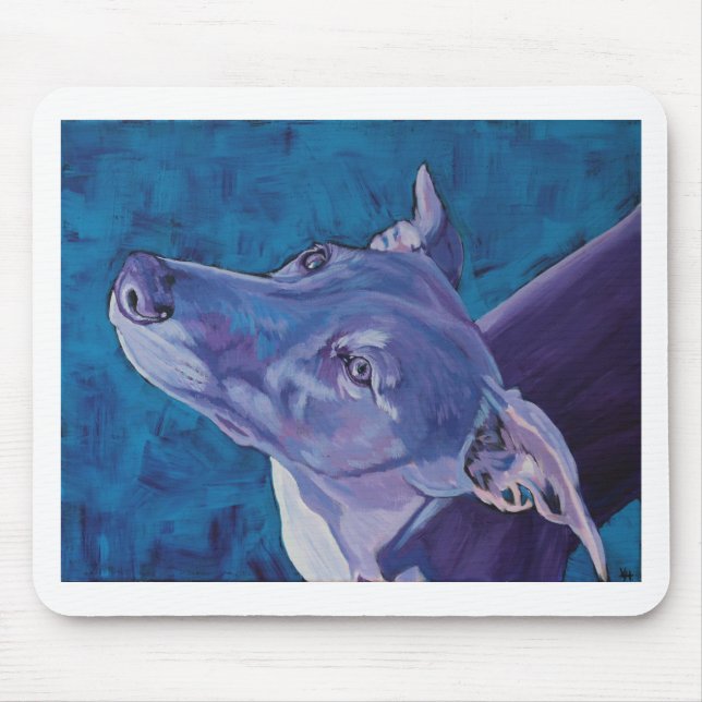Blue Whippet Mouse Pad (Front)