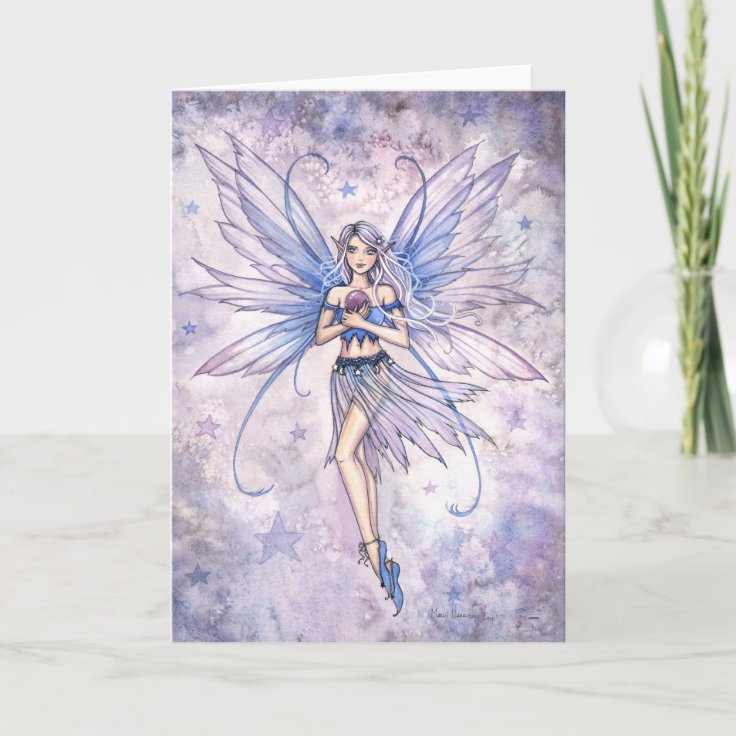 Blue Whisper Fairy Greeting Card | Zazzle