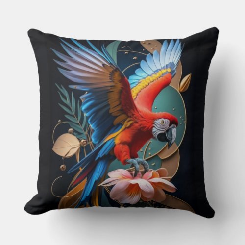 Blue Whispering Wings  Throw Pillow