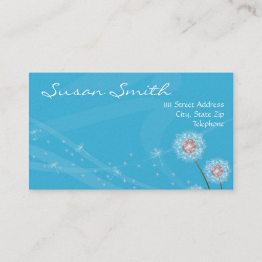 Customizable Blue Whispy Business Cards