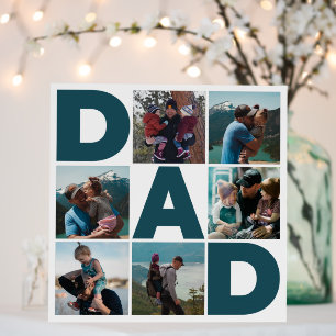 Blue & White 6 Photo Collage Dad  Foam Board
