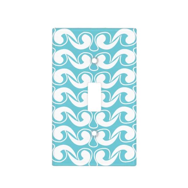 Blue White Abstract Art Light Switch Cover (Front)