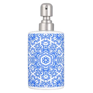 Blue & White Abstract Bath Set