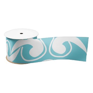 Blue White Abstract Curve Deco Art