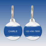 Blue white add a name and contact number pet ID tag<br><div class="desc">Pet ID tag
Add a name and a contact number.
Blue and white.</div>