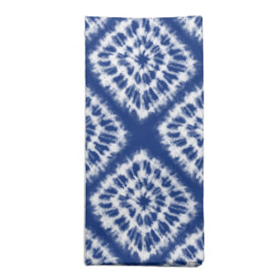 Blue-white aesthetic shibori theme coastal navy cloth napkin