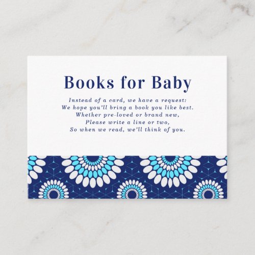 Blue  White African Wax Print Books for Baby Enclosure Card