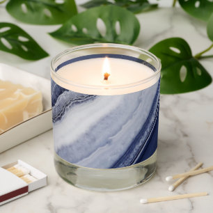 Blue White Agate Marble Scented Candle