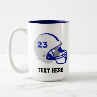 Blue & White American Football Helmet