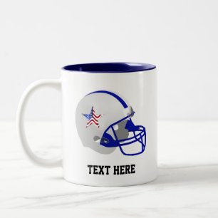 Blue & White American Football Helmet Two-Tone Coffee Mug