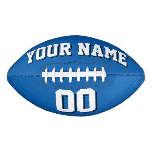 BLUE WHITE AND BLACK Custom Football