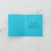 Blue, White, and Black Damask Thank You Note Card (Inside)