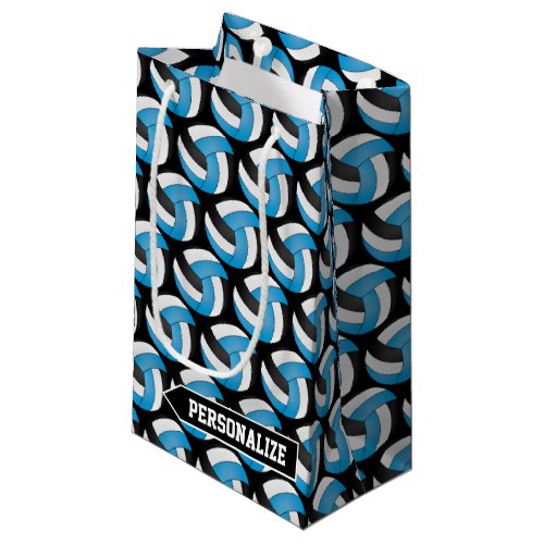  BlueWhite and Black  Volleyball _ Personalize Small Gift Bag