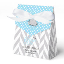 Blue, White and Gray Elephant Favor Boxes