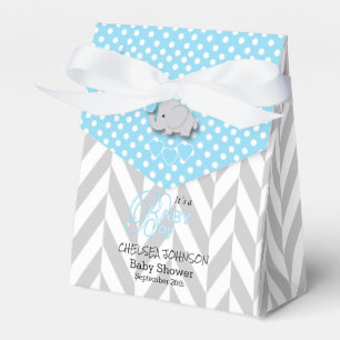 Blue, White and Gray Elephant Favor Boxes