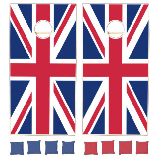 Blue White and Red Union Jack Cornhole Set