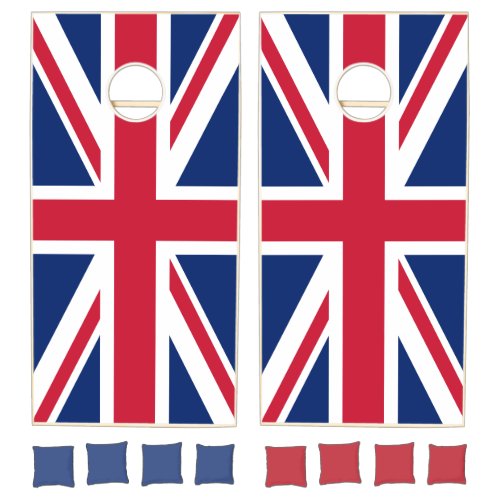 Blue White and Red Union Jack Cornhole Set