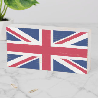 Blue White and Red Union Jack Wooden Box Sign