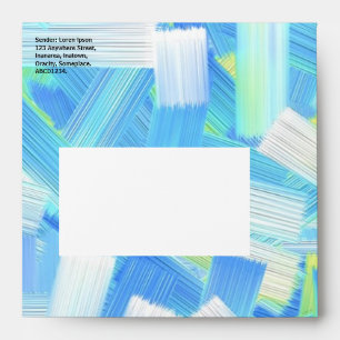 Blue White and Yellow Abstract Envelope