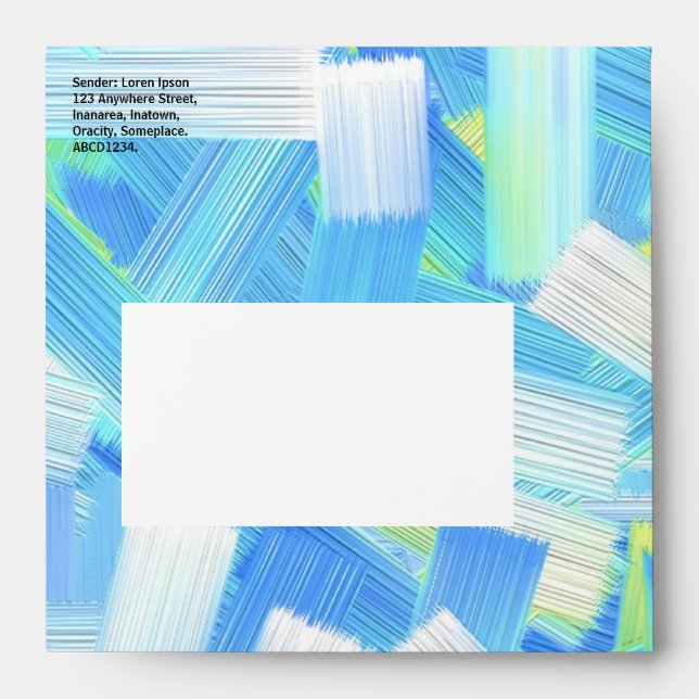 Blue White and Yellow Abstract Envelope (Front)