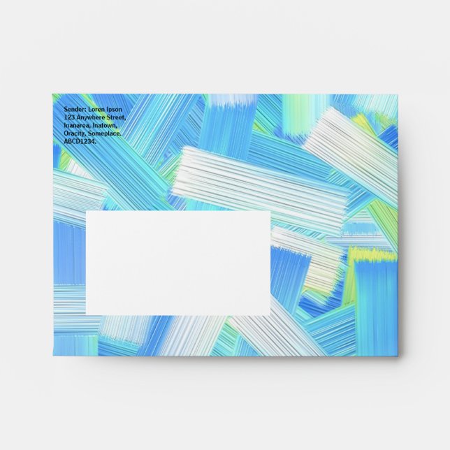 Blue White and Yellow Abstract Envelope (Front)