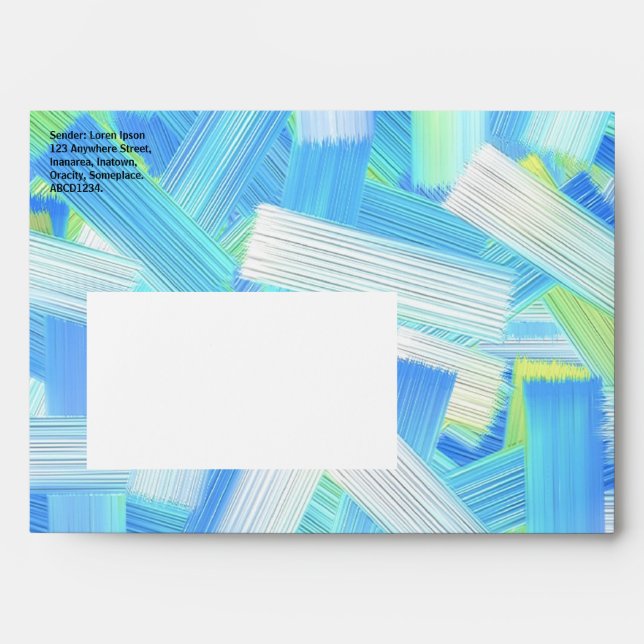 Blue White and Yellow Abstract Envelope (Front)