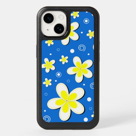Blue White And Yellow Plumeria Frangipani Floral Otterbox Iphone 14 Ca