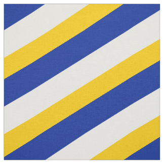 Blue, white and yellow striped pattern fabric