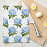 Blue White Antique Hydrangea Illustration Pattern Kitchen Towel<br><div class="desc">A waffle textured kitchen towel with a pattern of antique illustrations of pretty blue hydrangea blossoms is a beautiful and functional addition to any kitchen. The waffle texture adds extra absorbency to the towel, making it perfect for cleaning up spills or drying dishes. The hydrangea flowers provide a touch of...</div>