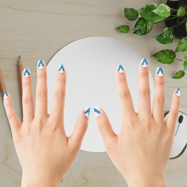 Blue White Arch Minx Nail Art (Creator Uploaded)
