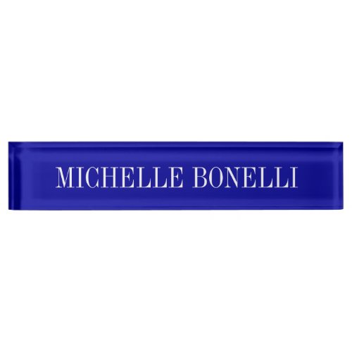 Blue White Attractive Charming Business Nameplate