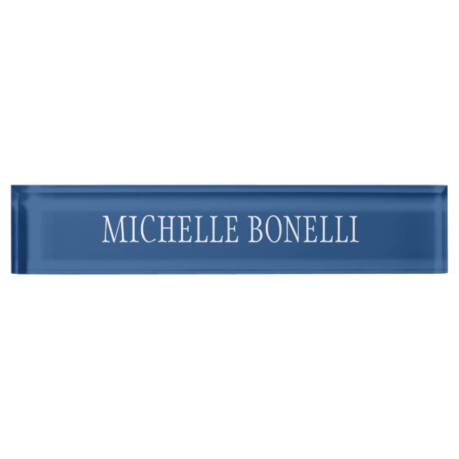 Blue White Attractive Charming Business Nameplate (Front)