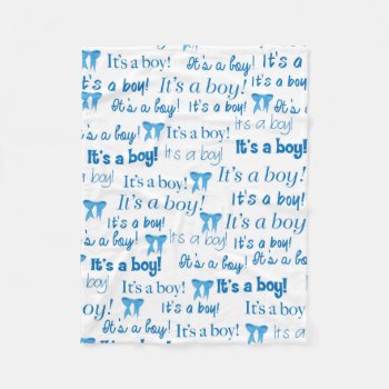 Blue & White Baby Boy Fleece Blanket by JLBIMAGES at Zazzle