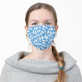 Blue & White Baby Feet Face Mask (Worn)