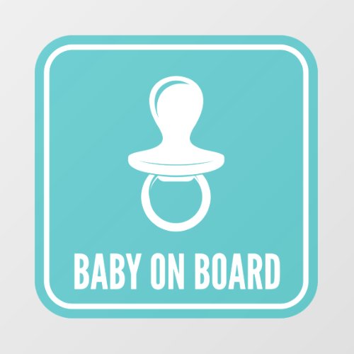 Blue White Baby On Board Car Window Decal