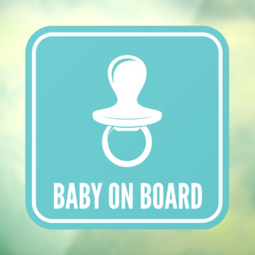 Blue White Baby On Board Car Window Decal