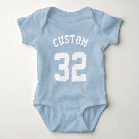 Blue & White Baby | Sports Jersey Design Baby Bodysuit