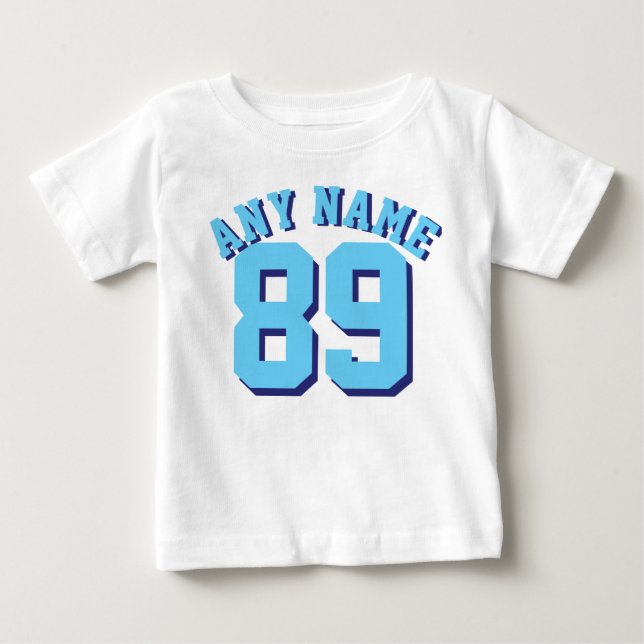 Blue & White Baby | Sports Jersey Design Baby T-Shirt (Front)