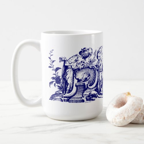 Blue  White Baroque Rococo Coffee Drinkers Coffee Mug